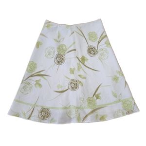 100% Vintage Linen ANN TAYLOR LOFT Floral Skirt (4)